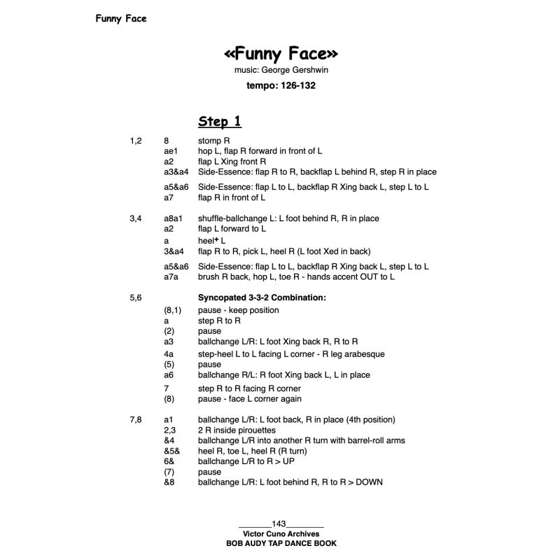 TDC 21b Victor's Personal Bob Audy Tap Dance Book